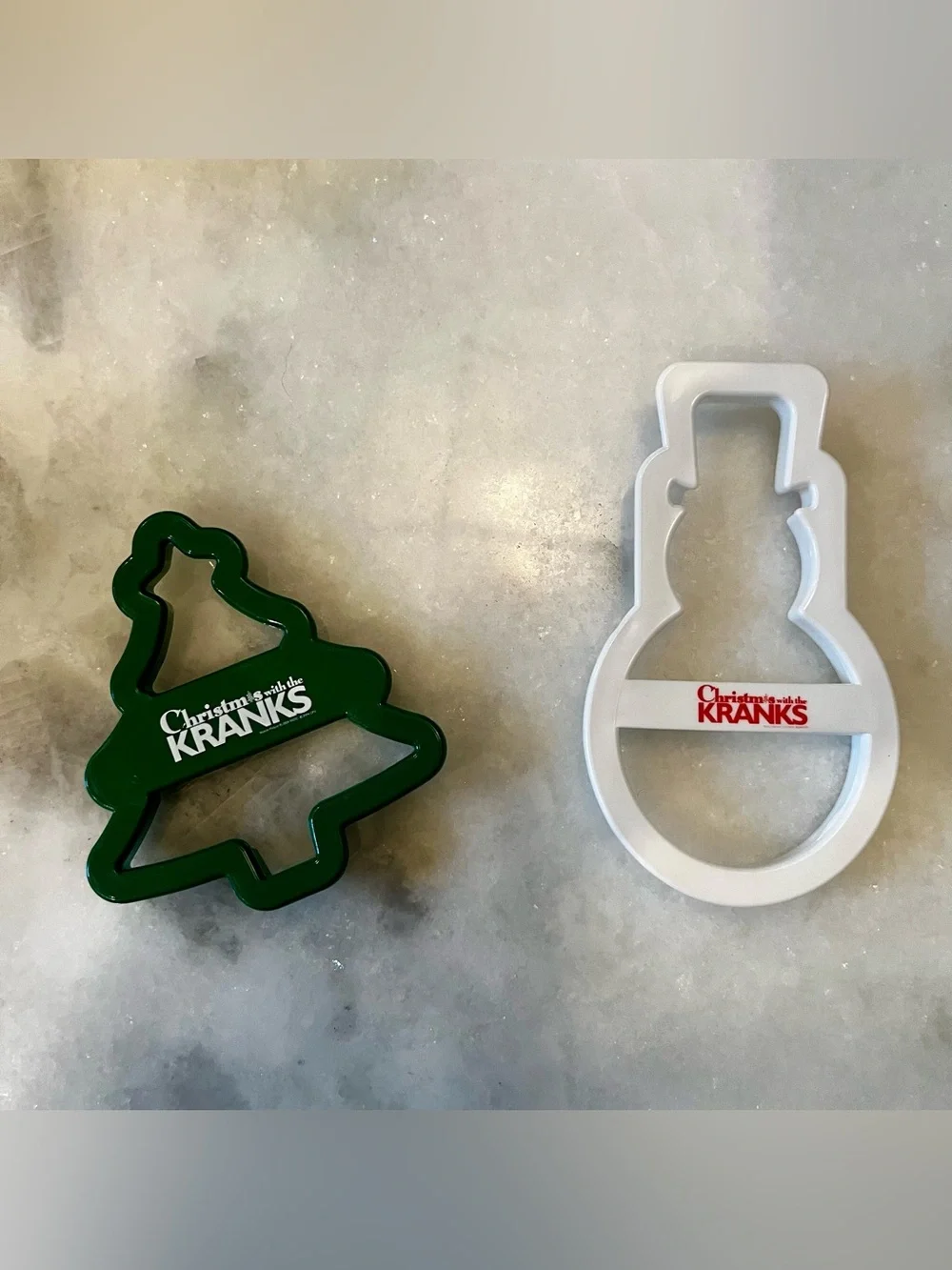 Christmas with the Kranks Cookie Cutters Set 2 Tree Snowman Plastic Green/White